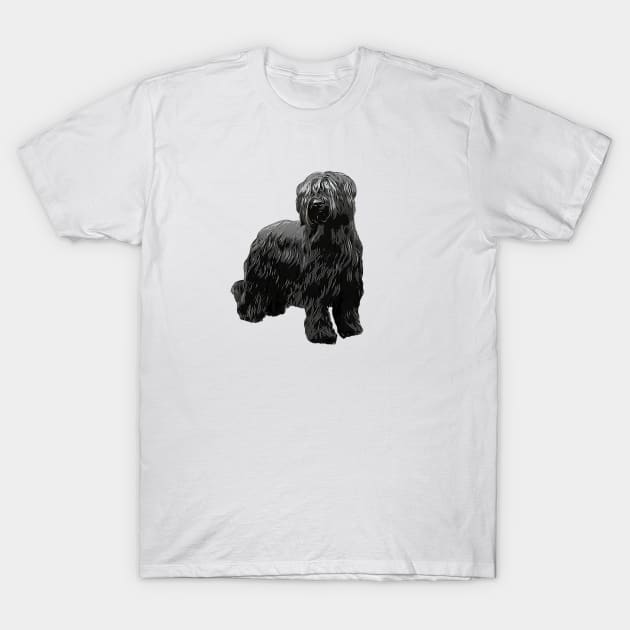 Briard Dog -Black Briard T-Shirt by ElegantCat